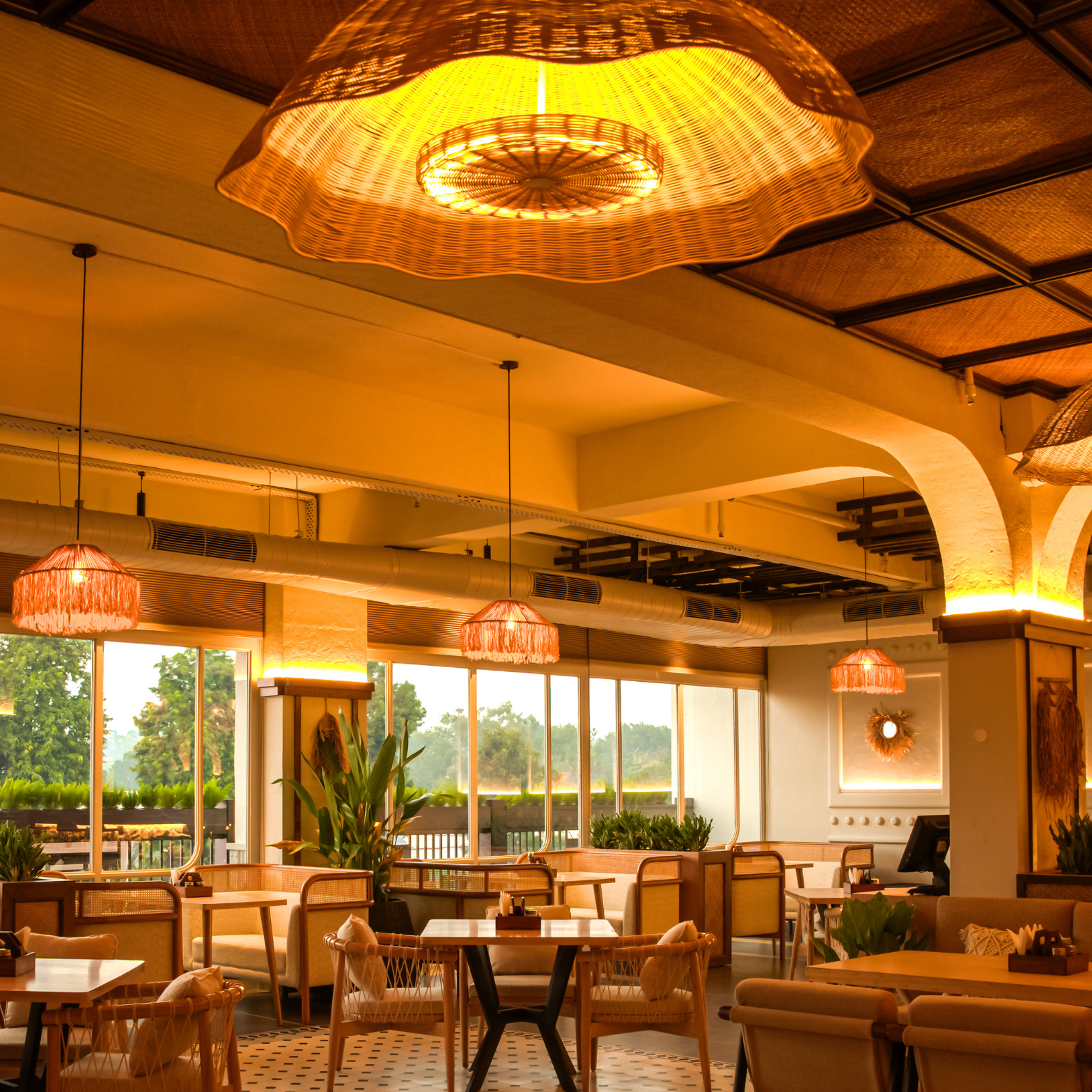 Rattan Sunflower Chandelier