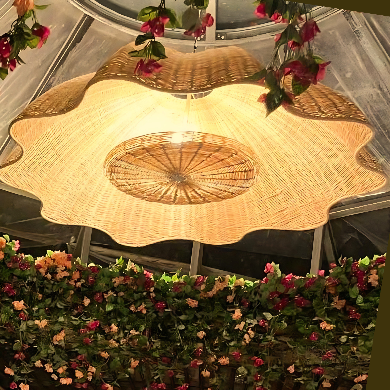 Rattan Sunflower Chandelier
