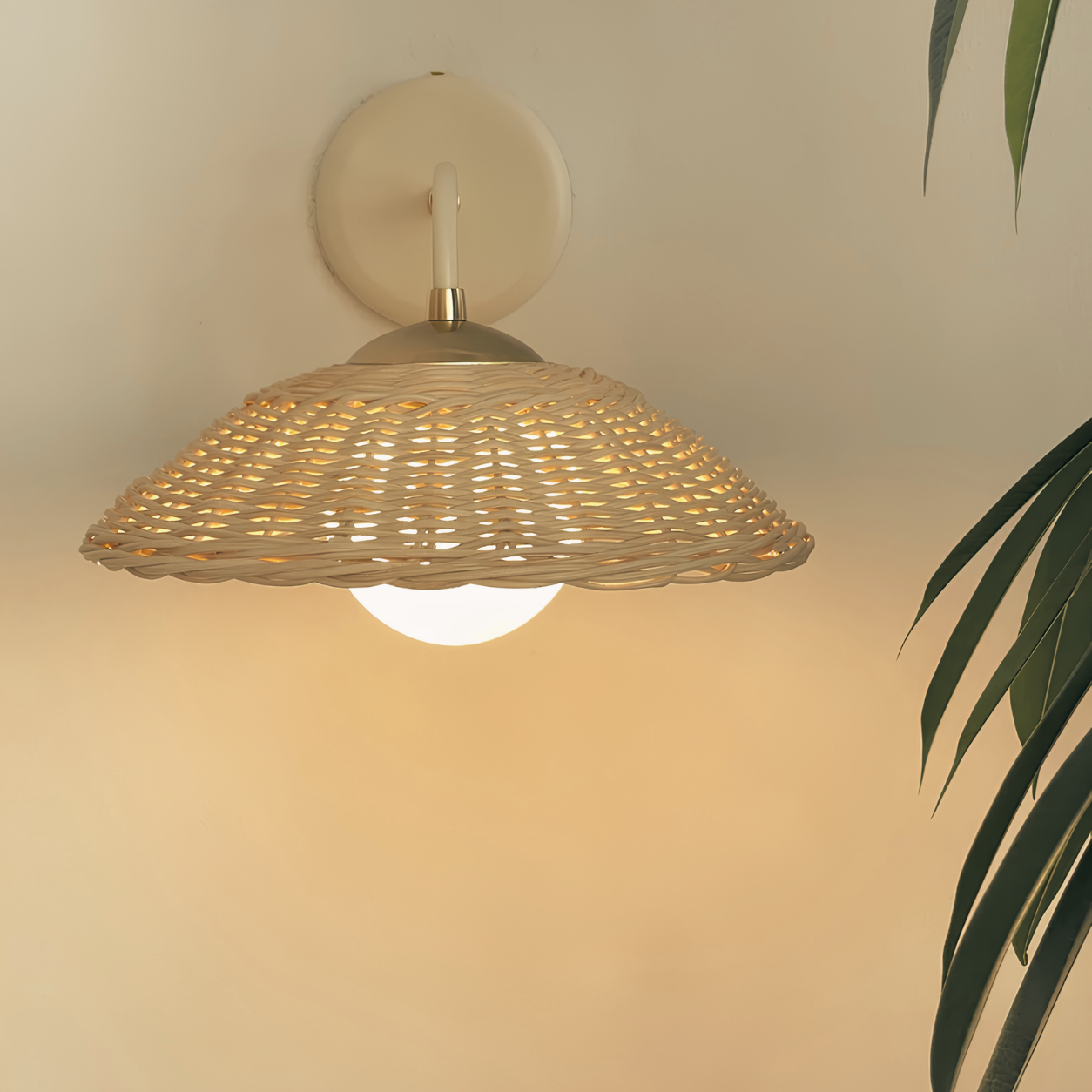 Rattan Arched Wall Lamp