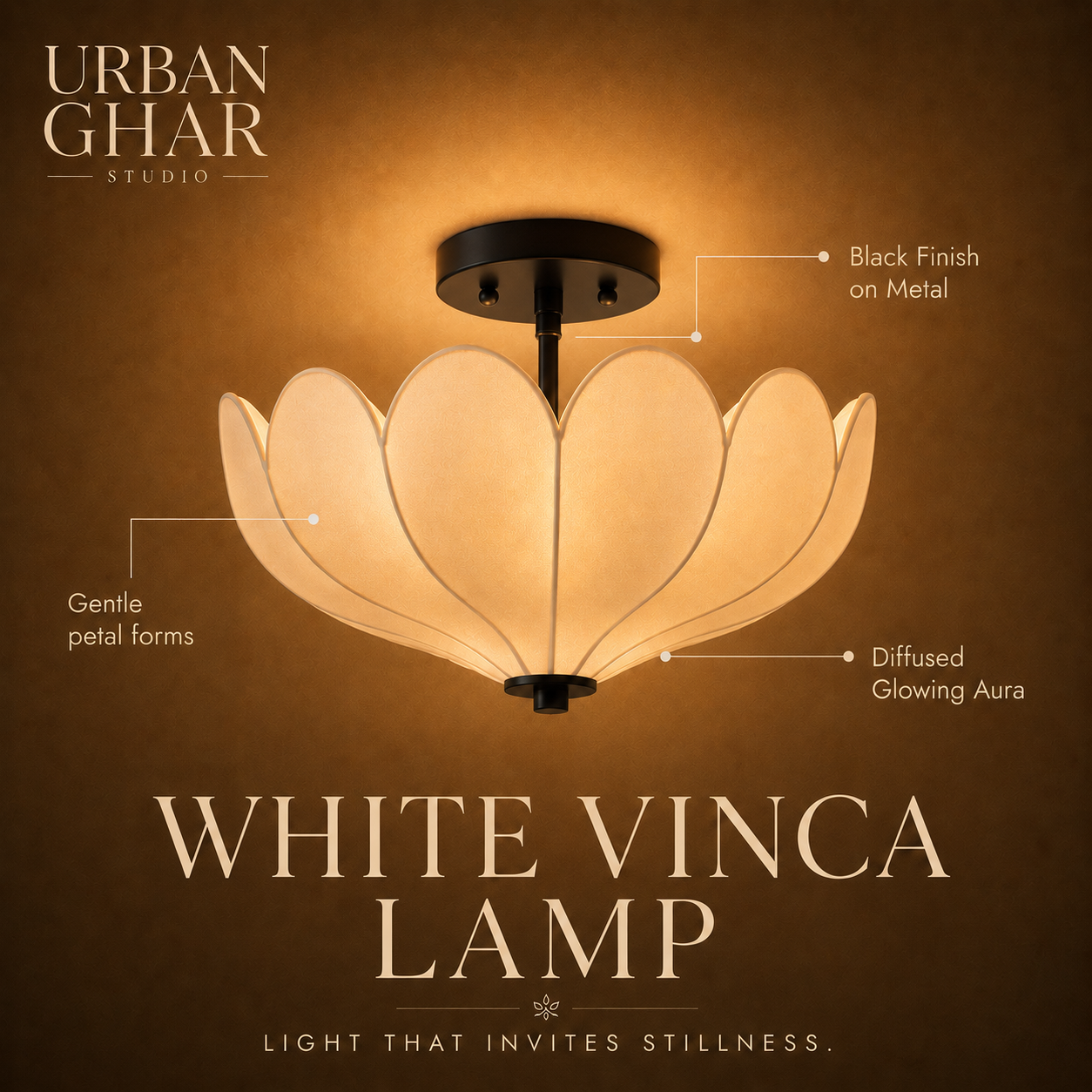 White Vinca Ceiling Mount
