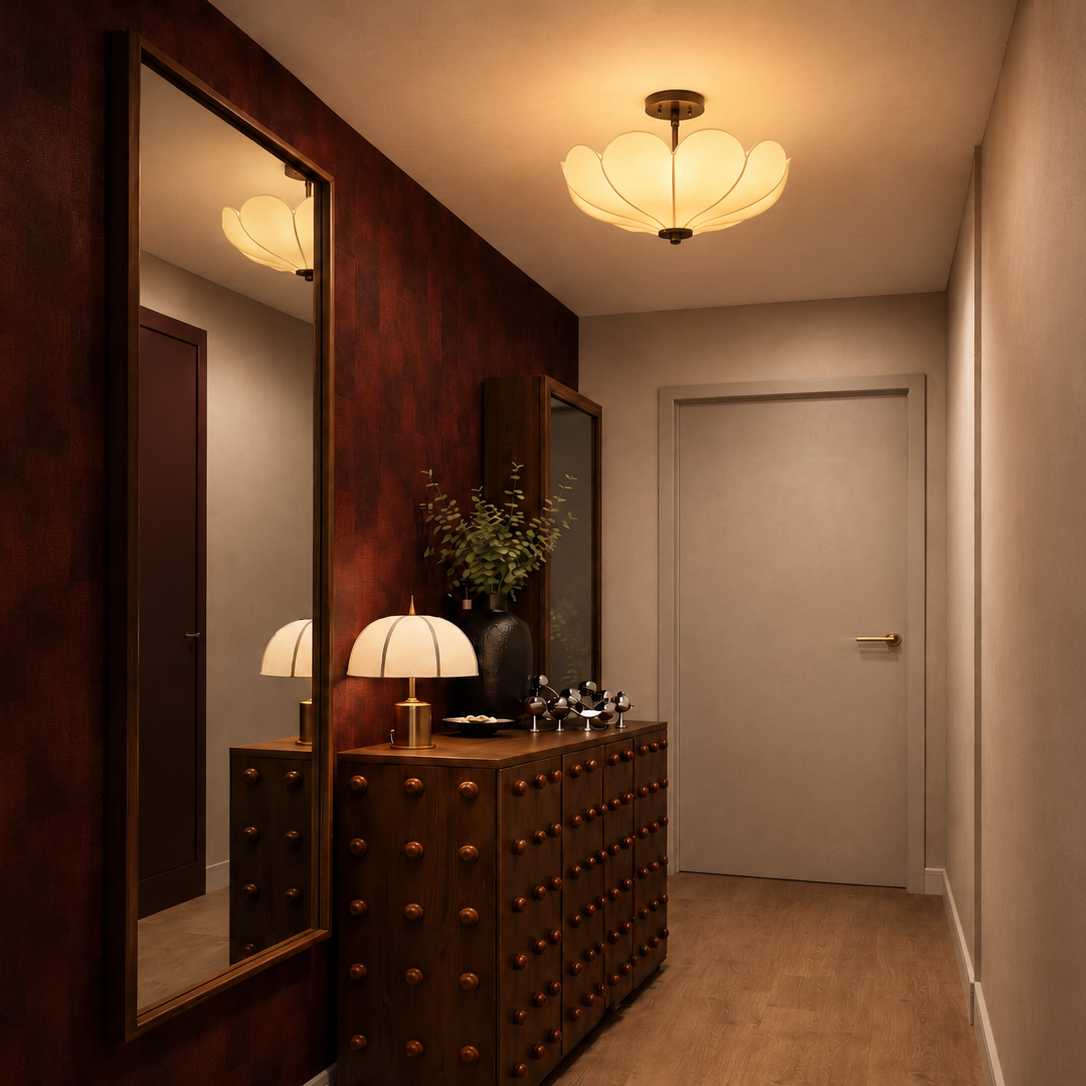White Vinca Ceiling Mount