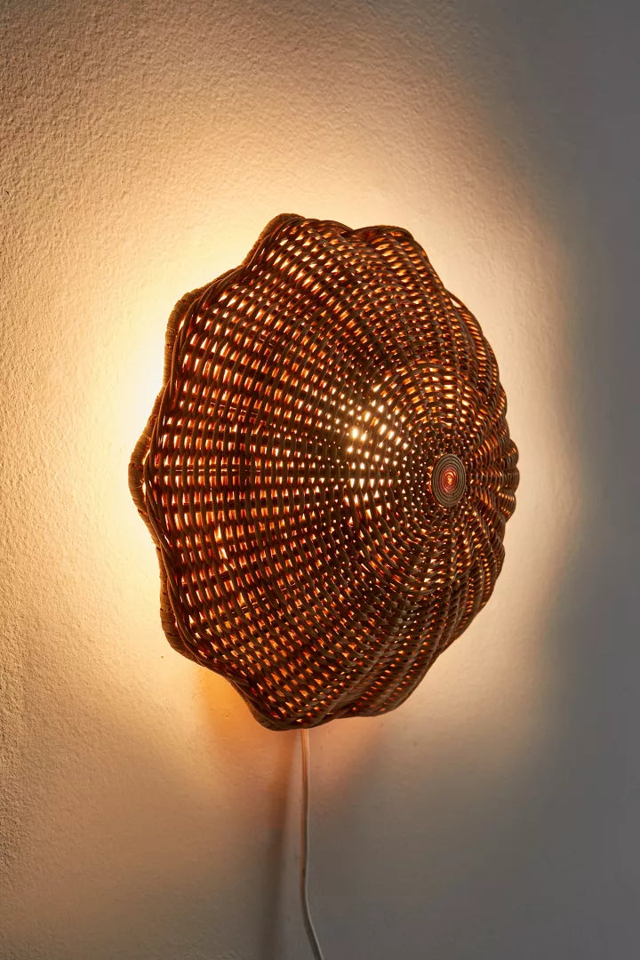 Rattan Blossom Wall Light