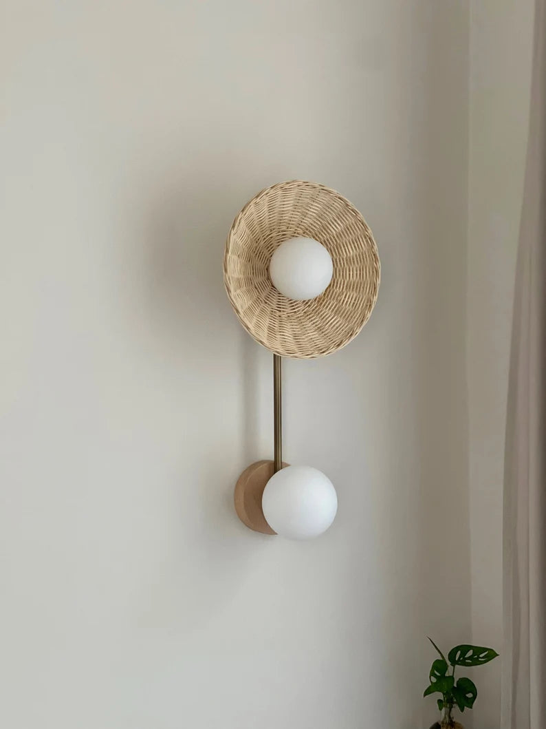 Rattan Halo Wall Lamp