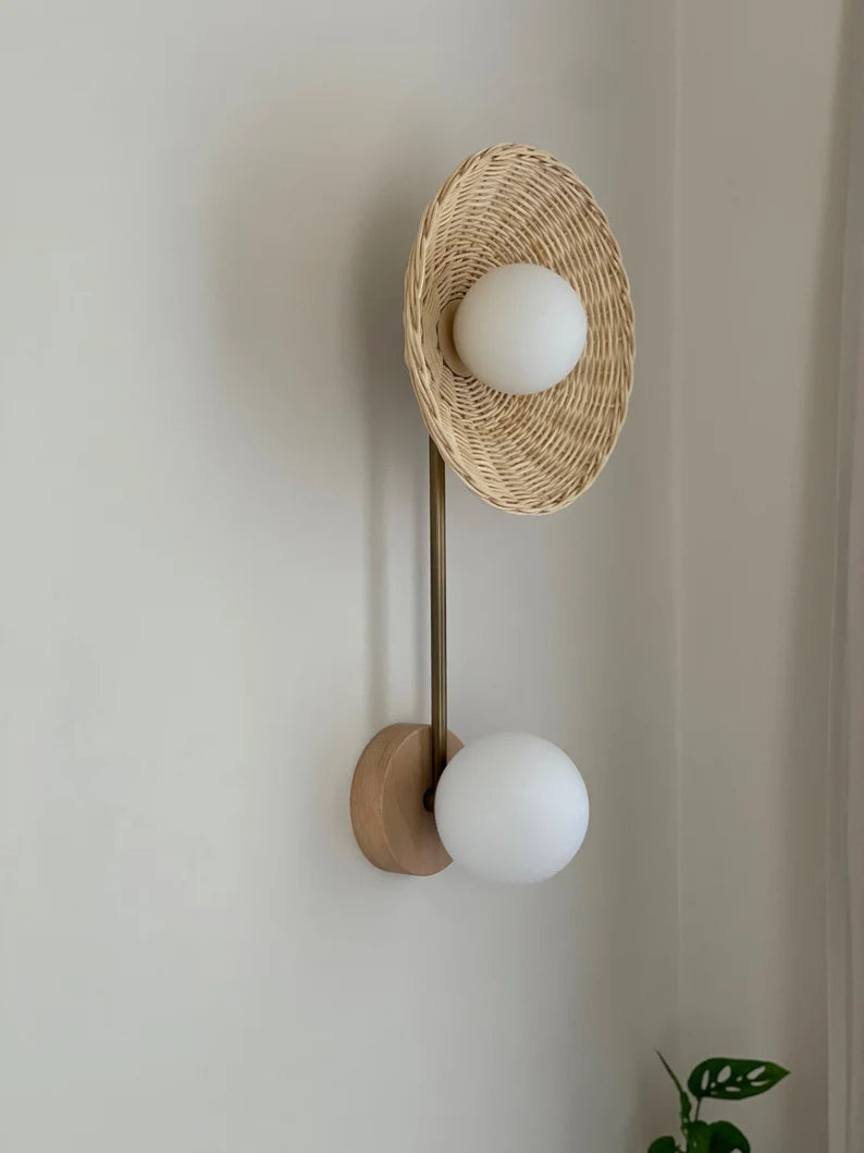 Rattan Halo Wall Lamp