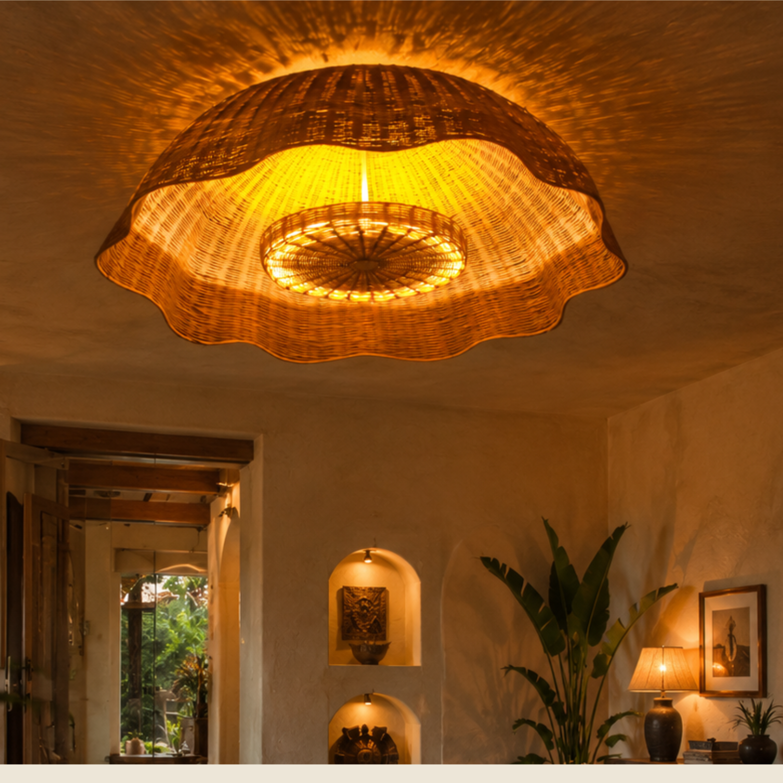 Rattan Sunflower Chandelier