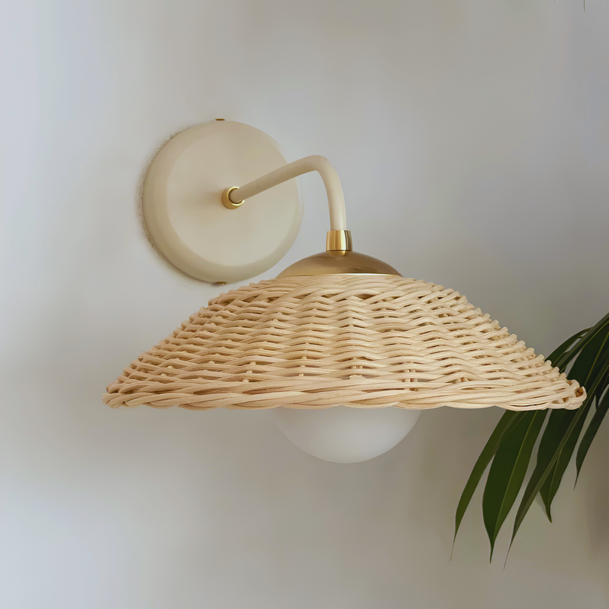 Rattan Arched Wall Lamp