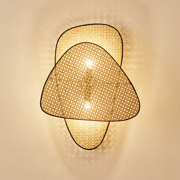 Orbit Cane Webbing Wall Lamp