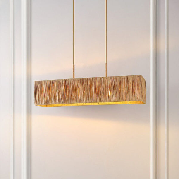 Rosy Raffia Linear Lamp