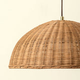 Dome Haven Rattan Pendant Lamp with frosted Globe Light