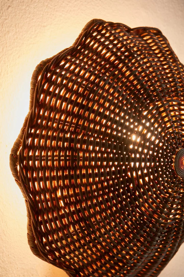 Rattan Blossom Wall Light