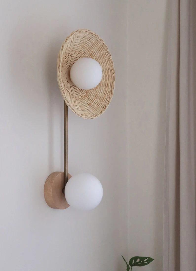 Rattan Halo Wall Lamp