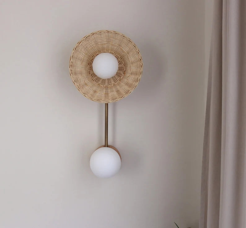 Rattan Halo Wall Lamp