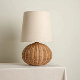 Handwoven Rattan Table Lamp