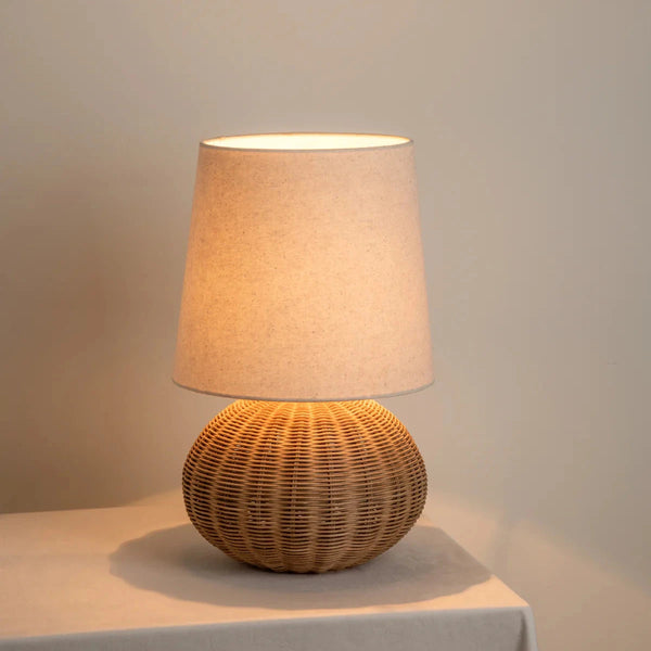 Handwoven Rattan Table Lamp