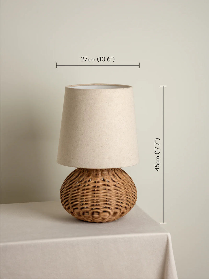 Handwoven Rattan Table Lamp