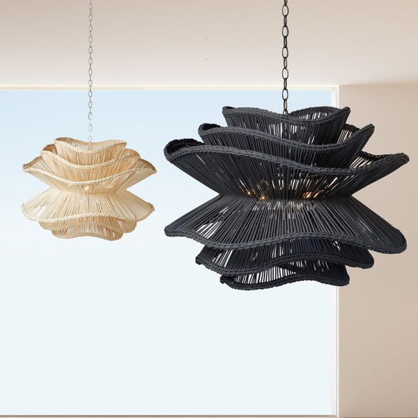 Lotus Blossom Rattan Chandelier