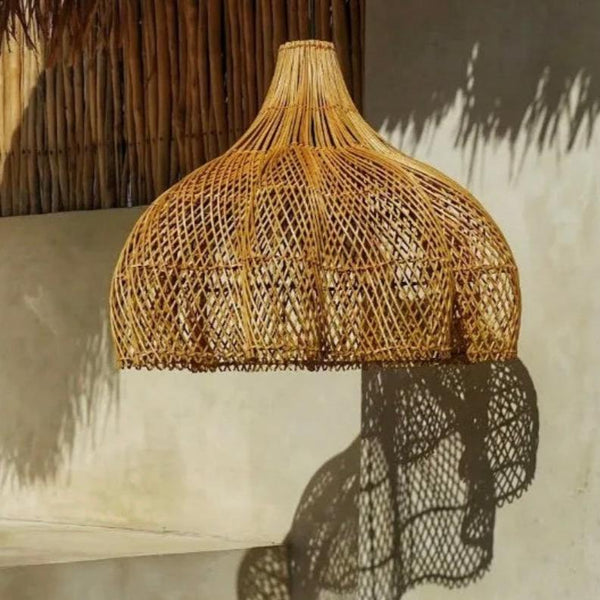 Golden Bell Rattan Pendant