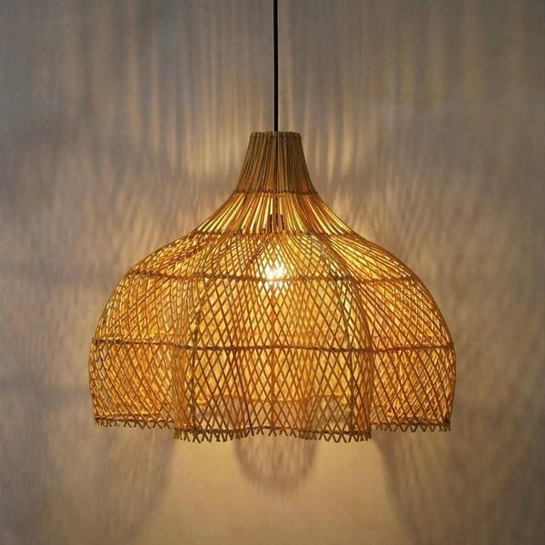 Golden Bell Rattan Pendant