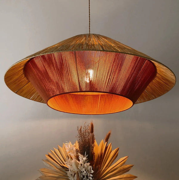 Savanna Sunset Raffia Pendant Light