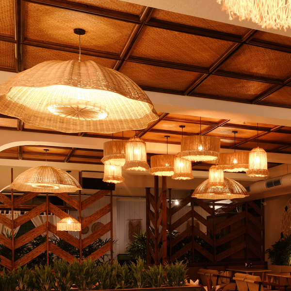 Lamps of Heaven - Abaca Drum Lampshade